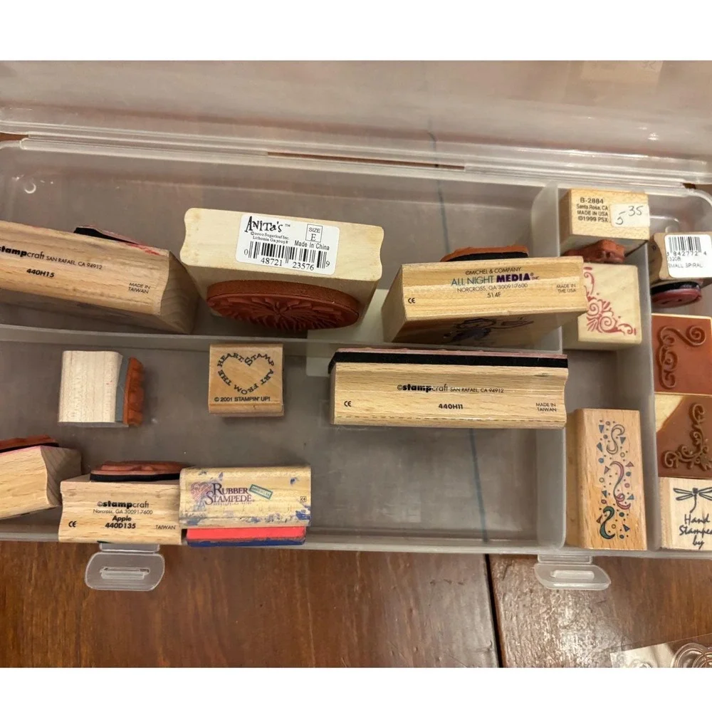 Teacher School lot of 50+ Rubber wood Stamps Alphabet Names seasonal designs ink
